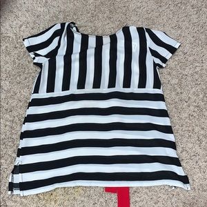Black and white striped blouse